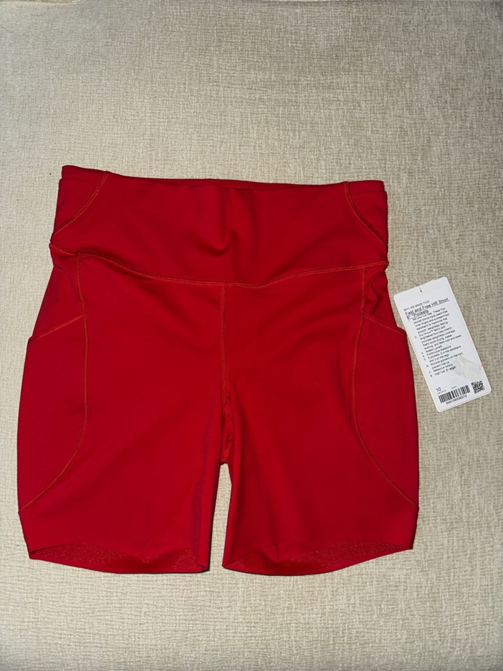 lululemon athletica Red High-Rise Bike Shorts